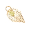 304 Stainless Steel with Faceted Natural Tourmaline Pendants PALLOY-JF04267-4