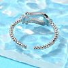 Brass Micro Pave Clear Cubic Zirconia Open Cuff Rings for Women RJEW-R005-06P-3