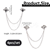 4Pcs Bee Zinc Alloy Rhinestone Fringed Brooches JEWB-FH0002-33P-2