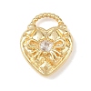 Brass Micro Pave Clear Cubic Zirconia Pendants KK-G545-14G-1