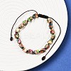 Dyed Natural Imperial Jasper Beads Braided Bead Bracelets for Men Women BJEW-D360-01C-2