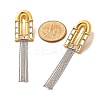 304 Stainless Steel Two Tone Dangle Stud Earrings EJEW-F355-01GP-3
