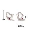 Shiny Romantic Hollow Diamond Heart Stud Earrings Fashionable French Style Jewelry CA8277-1