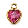 304 Stainless Steel with Rhinestone Pendants STAS-Q346-01G-09-1