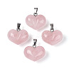 Natural Rose Quartz Chunky Pendants G-T143-19C-1