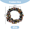 4Pcs 4 Styles Rubber Elastic Fiber Ponytail Hair Tie OHAR-DC0001-05-2