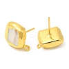 Natural Pearl Stud Earring Findings KK-M251-01G-3
