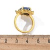 Sunflower Natural Lapis Lazuli Finger Rings RJEW-B113-03G-02-5