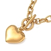 304 Stainless Steel Heart Clasp Pendant Necklace for Women NJEW-G018-07G-2