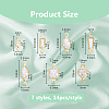 98Pcs 7 Styles Brass Pave Clear Faceted Glass Connector Charms KK-DC0004-60-2
