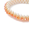 Glass Imitation Pearl & Bicone Beaded Bracelets BJEW-MZ00035-01-2