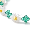 Flower Glass Beaded Bracelets for Women BJEW-TA00626-3