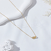 1Pc Brass Crystal Rhinestone Double Rings Pendant Necklaces NJEW-LP0009-54-3