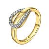Classic Real 18K Gold Plated Tin Alloy Cubic Zirconia Rings for Women RJEW-BB09364-7G-1