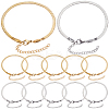 12Pcs 2 Colors Hip Hop Style Stainless Steel Snake Chain Bracelets for Men BJEW-SC0001-35-1