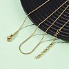 1MM 304 Stainless Steel Round Snake Chain Necklaces NJEW-T016-27G-3