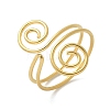 304 Stainless Steel Round Wrap Open Cuff Rings for Women Men RJEW-Z071-02A-G-4