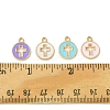 16Pcs 4 Colors Light Gold Plated Alloy Enamel Pendants ENAM-FS0001-85-5