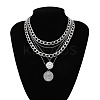 Alloy Disc Pendant Multi Layered Necklaces for Women FS-WGAC560-04-1