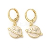 Planet Real 18K Gold Plated Brass Dangle Leverback Earrings EJEW-L268-034G-03-1