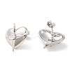 Rack Plating Brass Heart with Star Stud Earrings with Clear Cubic Zirconia Earring for Women EJEW-A101-05P-2