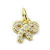 Brass Micro Pave Cubic Zirconia Pendants KK-H475-22G-02-1