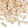 60Pcs 2 Colors Natural Cowrie Shell Pendants PALLOY-TA00305-3