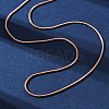Brass Round Snake Chain Necklaces for Women NJEW-D302-15RG-4
