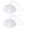 Bowknot Wool Felt Fascinators Pillbox Hat with Iron Alligator Hair Clips LS-MRMJ-WH0077-113A-1