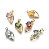 Brass Cubic Zirconia Kitten Pendants X-ZIRC-P016-M-1