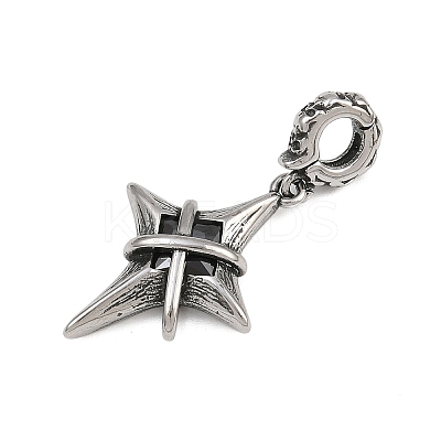 Star 316 Surgical Stainless Steel Cubic Zirconia Pendant Decoration STAS-Z165-16AS-B04-1