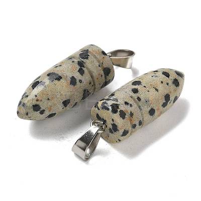 Natural Dalmatian Jasper Pointed Pendants G-B127-18P-07-1