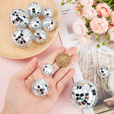 11Pcs 5 Style Plastic & Glass Disco Ball Cake Decorations FEPA-CP0001-01-1