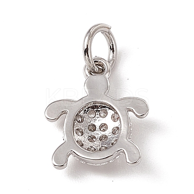 Brass Micro Pave Cubic Zirconia Charms ZIRC-F132-27P-1