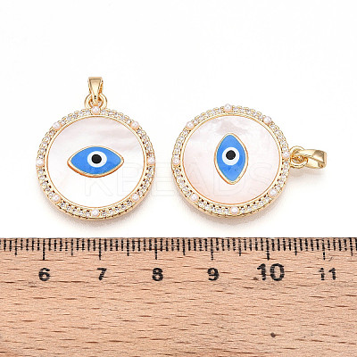 Brass Micro Pave Cubic Zirconia Pendants KK-N258-05G-1