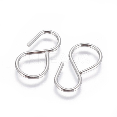Tarnish Resistant 304 Stainless Steel Hook and S Hook Clasps STAS-E464-18P-1