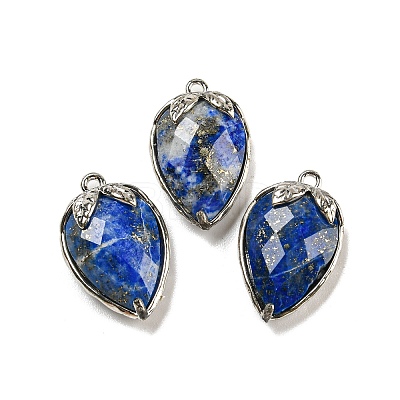 Natural Lapis Lazuli Faceted Pendants G-M431-06P-04-1