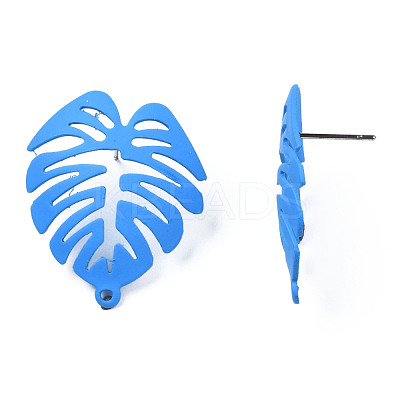 Spray Painted Iron Stud Earring Findings IFIN-N008-019-B02-1
