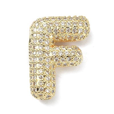 Rack Plating Brass Micro Pave Cubic Zirconia Pendants KK-Q790-01F-G-1