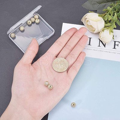 Rack Plating Brass Cubic Zirconia Beads ZIRC-NB0001-09-1