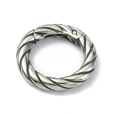 Tibetan Style 316 Surgical Stainless Steel Spring Gate Rings STAS-E191-04AS-01-1