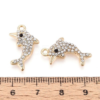 Rack Plating Alloy Rhinestone Pendants PALLOY-T091-23M-G-1