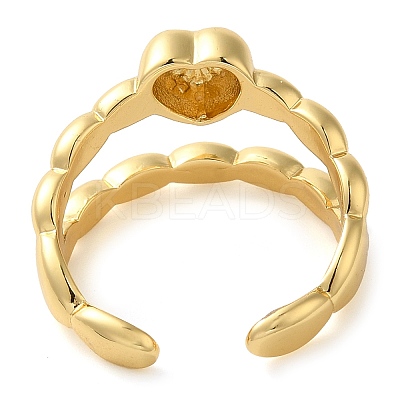 Heart Brass Open Cuff Ring for Women LS-RJEW-Z070-05G-03-1