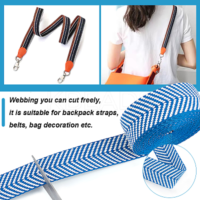 Polycotton Arrow Print Jacquard Ribbons SRIB-WH0011-113B-1