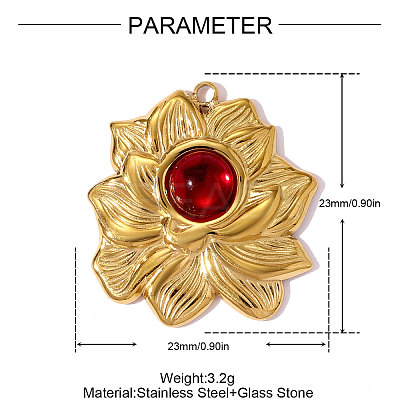 304 Stainless Steel Glass Pendants STAS-OY008-61G-1