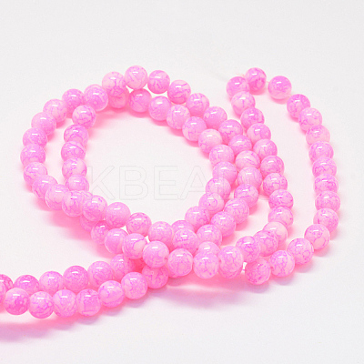 Baking Paint Glass Round Bead Strands DGLA-Q019-8mm-M-1