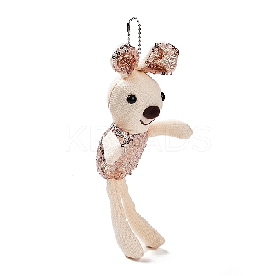 Cartoon PP Cotton Plush Simulation Soft Stuffed Animal Toy Rabbit Pendants Decorations LS-HJEW-K043-01-1