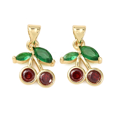 Brass Micro Pave Cubic Zirconia Charms KK-K408-53G-01-1