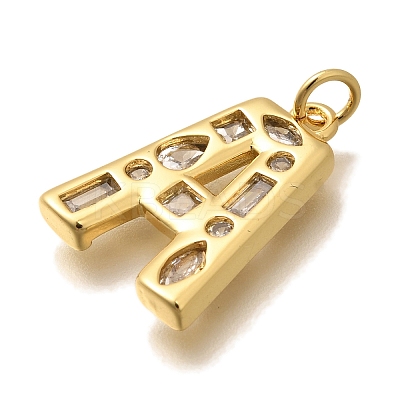Brass Micro Pave Clear Cubic Zirconia Pendants KK-G521-01G-1