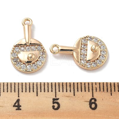 Rack Plating Brass Clear Cubic Zirconia Pendants KK-M102-22G-A-1